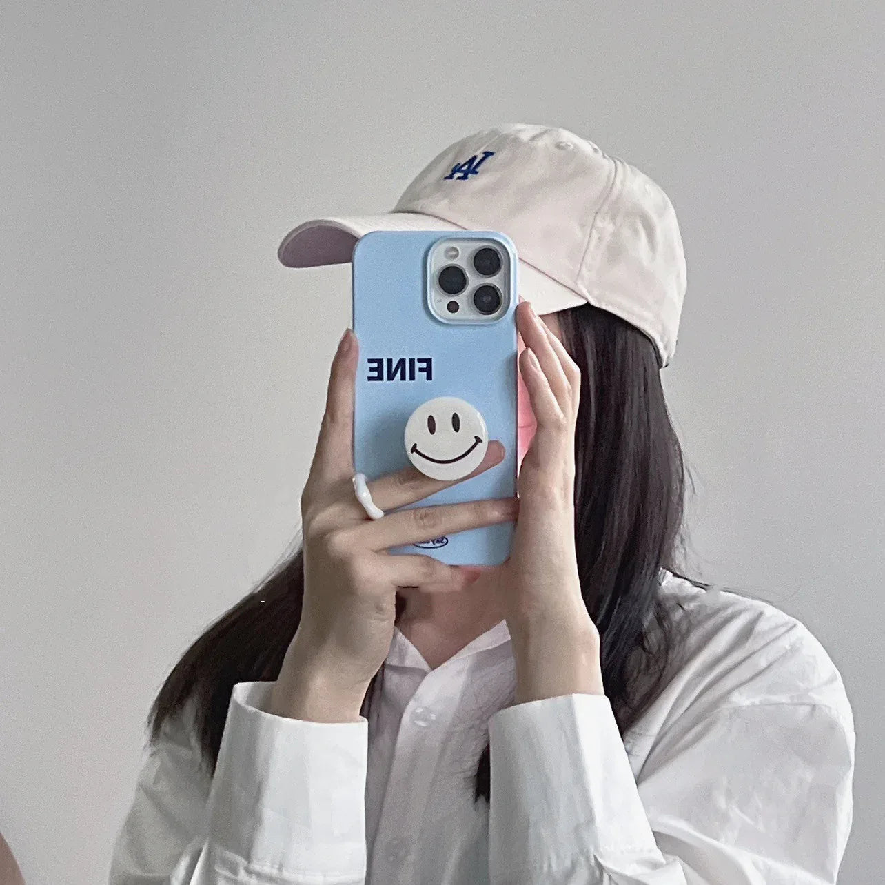 Wind Niche Light Blue Film Shell iPhone case - Viexta