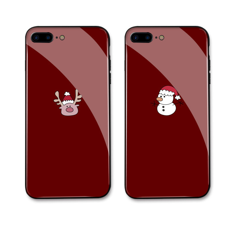 Christmas Snowman Glass Shock-resistant iPhone case