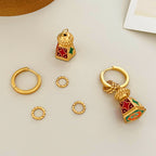 Enamel Oil-Drip Earrings for Women