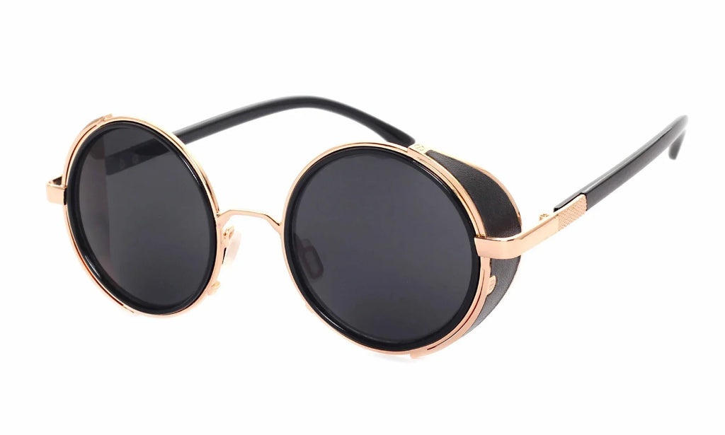 UV400 Retro Metal Round Frame Sunglasses - Viexta