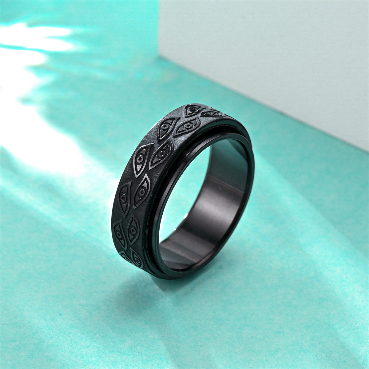 Rotatable Men's Stainless Steel Ring
