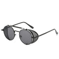 New Steampunk Glasses Flip Sunglasses Round Frame Metal Sunglasses