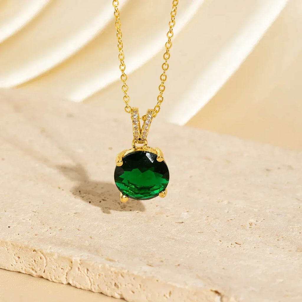 Minimalist Color-Diamond Pendant Necklace - Viexta