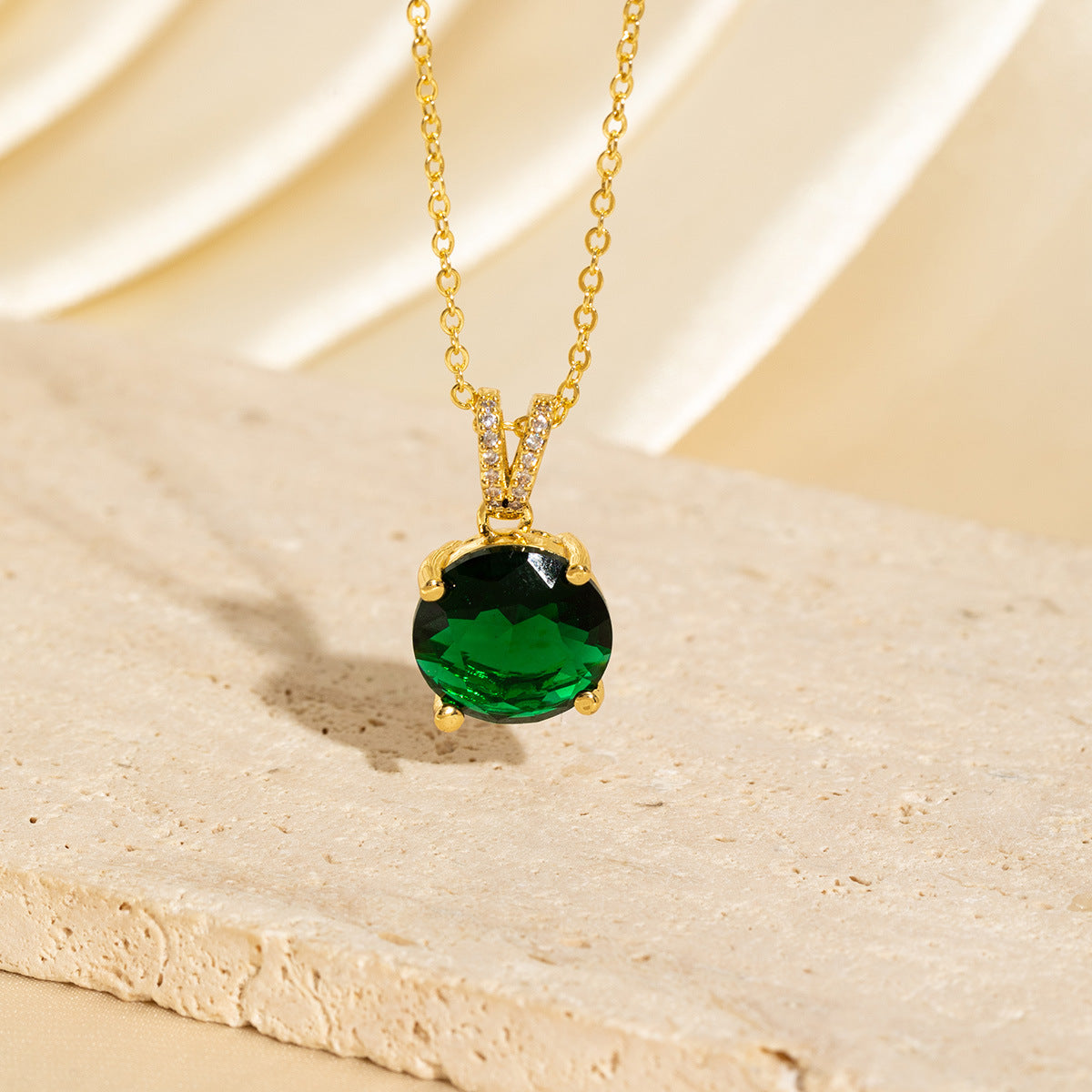 Minimalist Color-Diamond Pendant Necklace