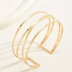 Handcrafted Gold-plated Geometric Cuff Bracelets - Viexta