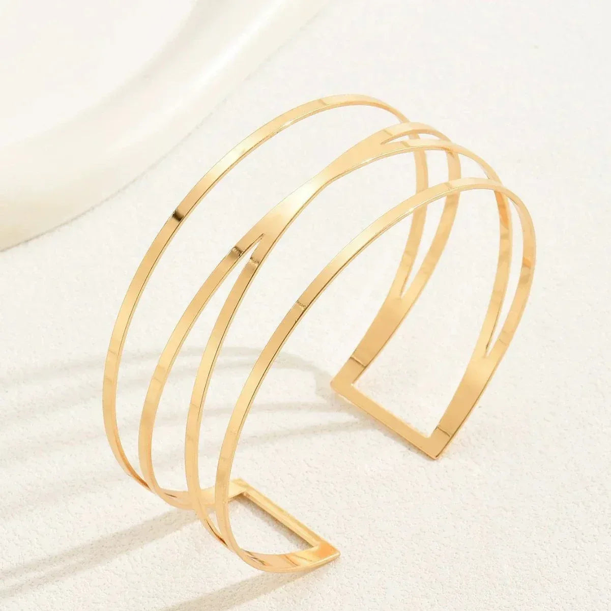 Handcrafted Gold-plated Geometric Cuff Bracelets - Viexta
