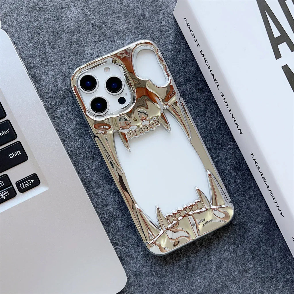 Electroplated Tiger-tooth Skull iPhone Case - Viexta