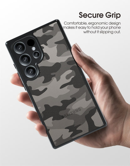 Camouflage Transparent Phone Case for Samsung S24 Ultra