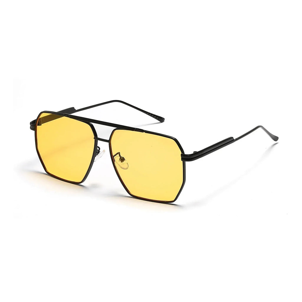 Retro Double Beam Large Frame Sunglasses - Viexta