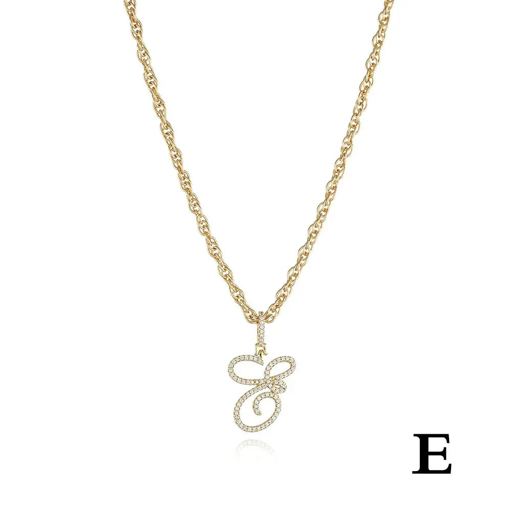 26 Letter Zircon 18k Gold Necklace - Viexta