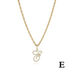 26 Letter Zircon 18k Gold Necklace
