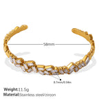 Zirconia Stainless Steel Plated With 18K Gold