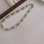 Round Pearl Coffee Necklace - Viexta