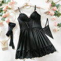 sexy-lingerie-nightdress-lace-stitching-lace-body-shaping-sexy-lingerie-three-piece-set - Viexta