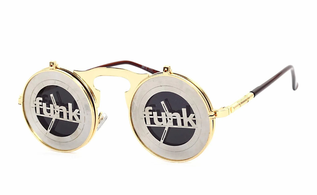 Men's Casual Retro Metal Punk Steam Flip Sunglasses - Viexta