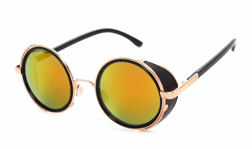 UV400 Retro Metal Round Frame Sunglasses - Viexta
