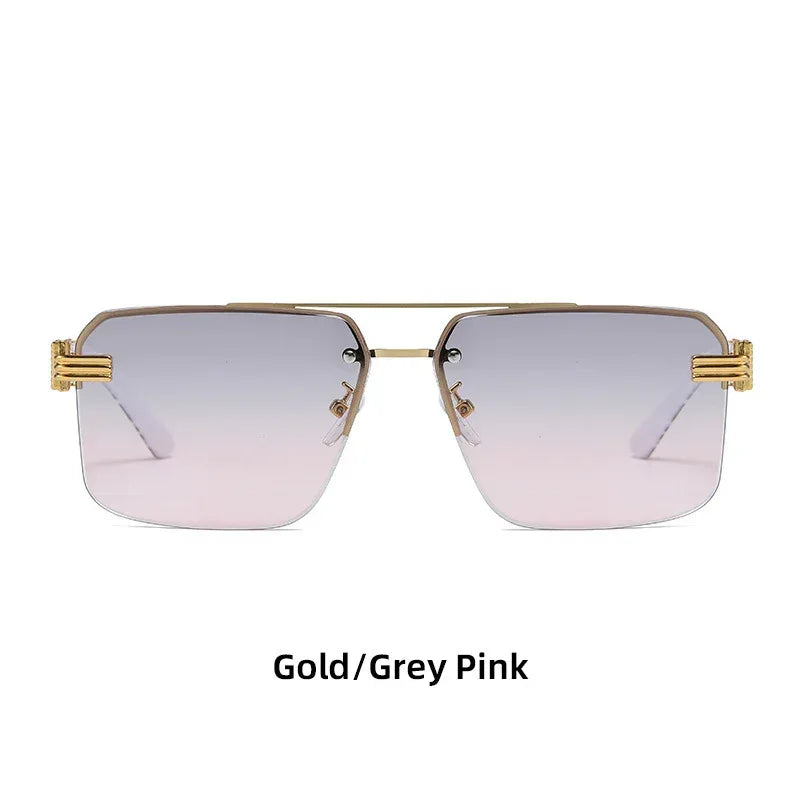 Women's Square Trimmed Sunglasses With Large Frame - Viexta