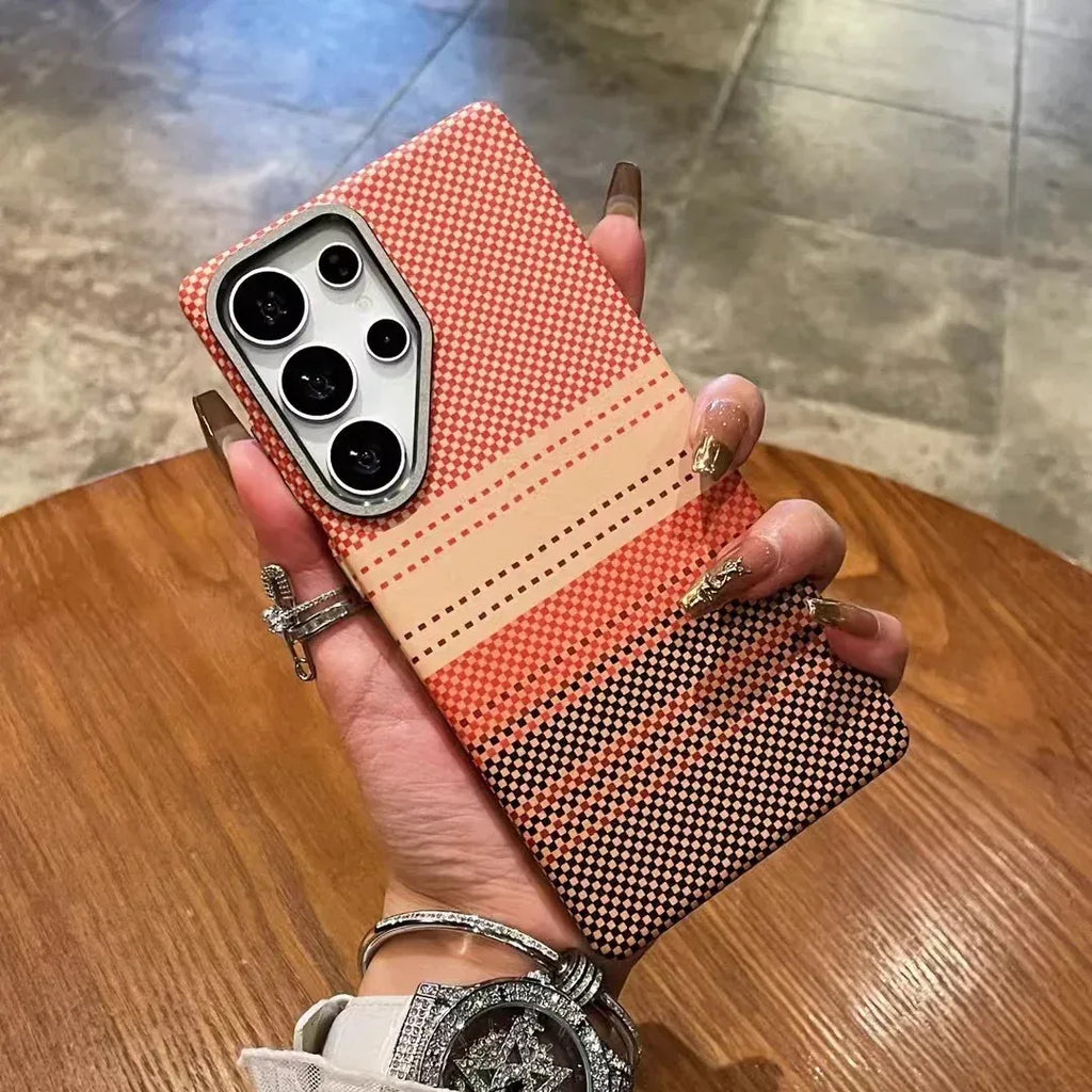 Carbon Fiber Pattern Kevlar Pattern Magnetic Suction Drop-resistant Samsung case - Viexta