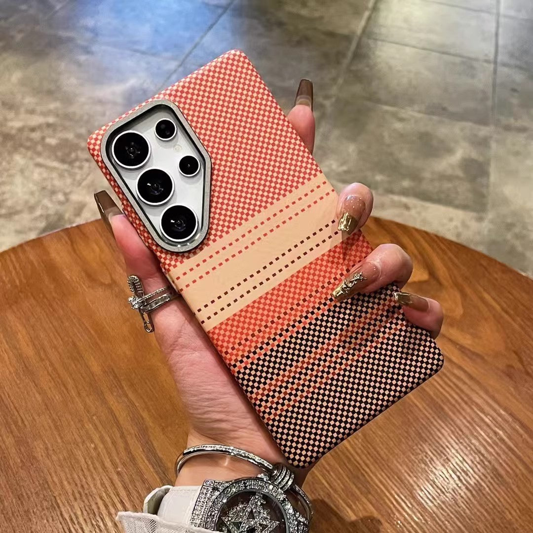 Carbon Fiber Pattern Kevlar Pattern Magnetic Suction Drop-resistant  Samsung case