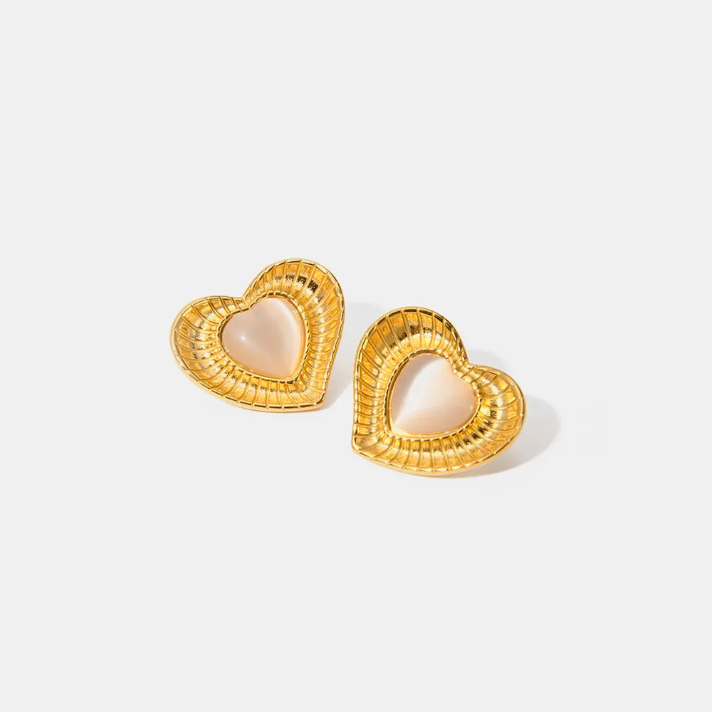 White cat eye stone earrings