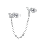 Women's Zircon Butterfly Alphabet One Piece Stud Earrings - Viexta