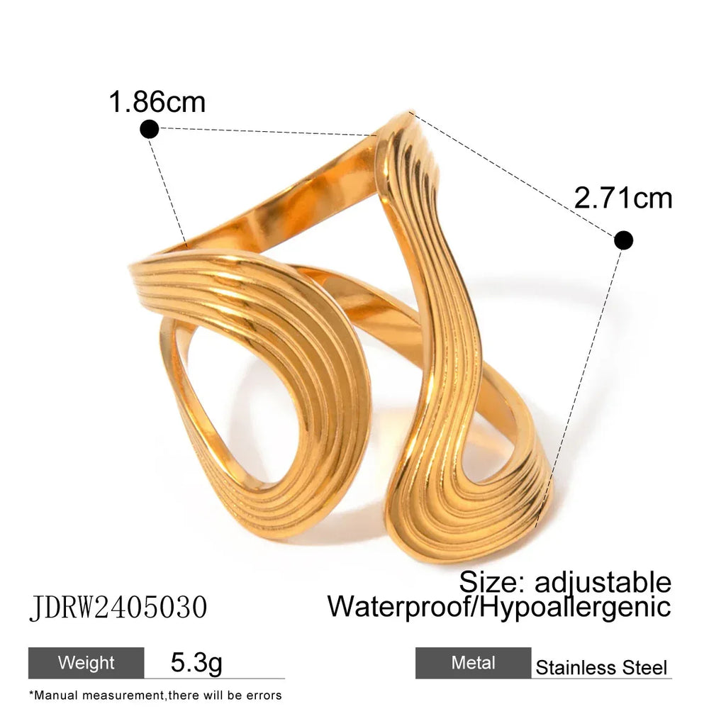 stainless-steel-gold-ring-bracelet - Viexta