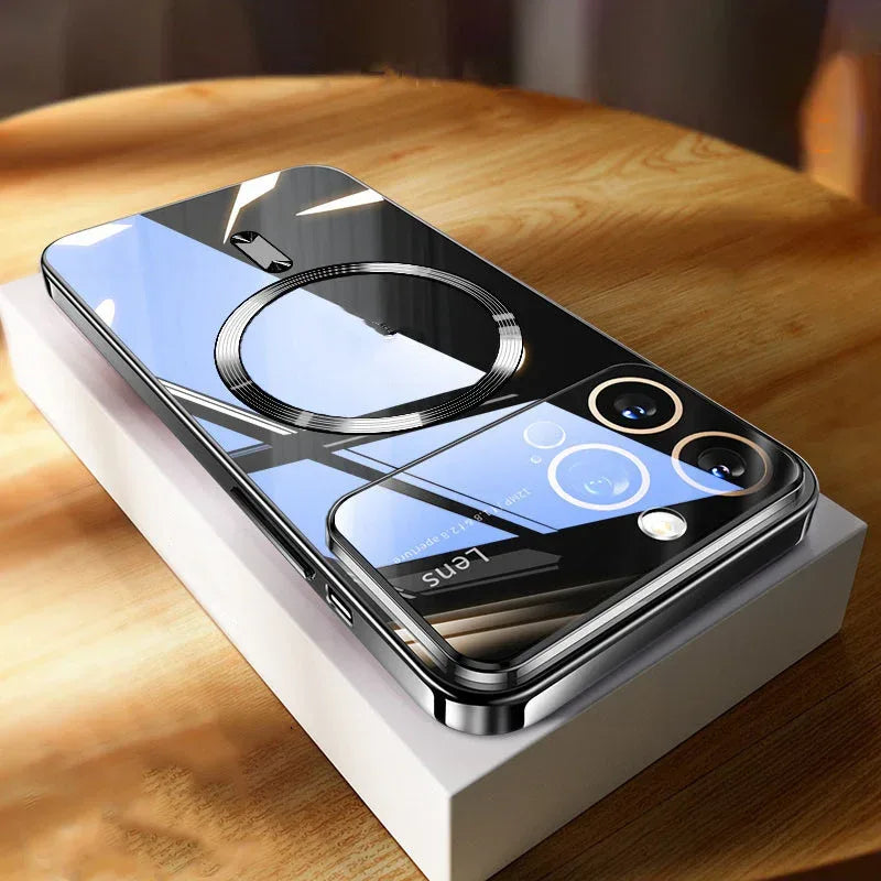 Shiny Plating Large Window Silicone iPhone Cover - Viexta
