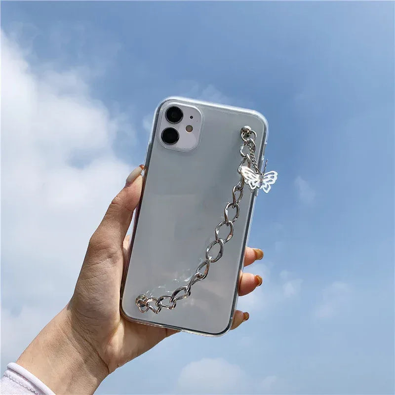 Chain Hollow Butterfly iPhone Soft Case - Viexta