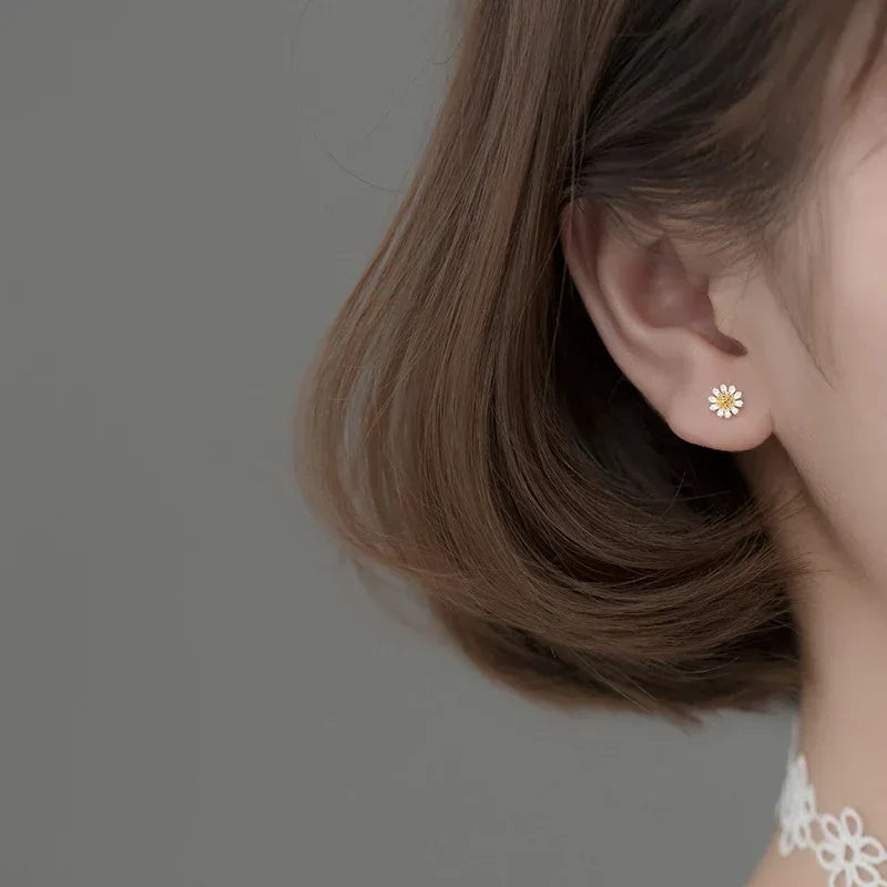 s925-silver-daisy-flower-earrings - Viexta