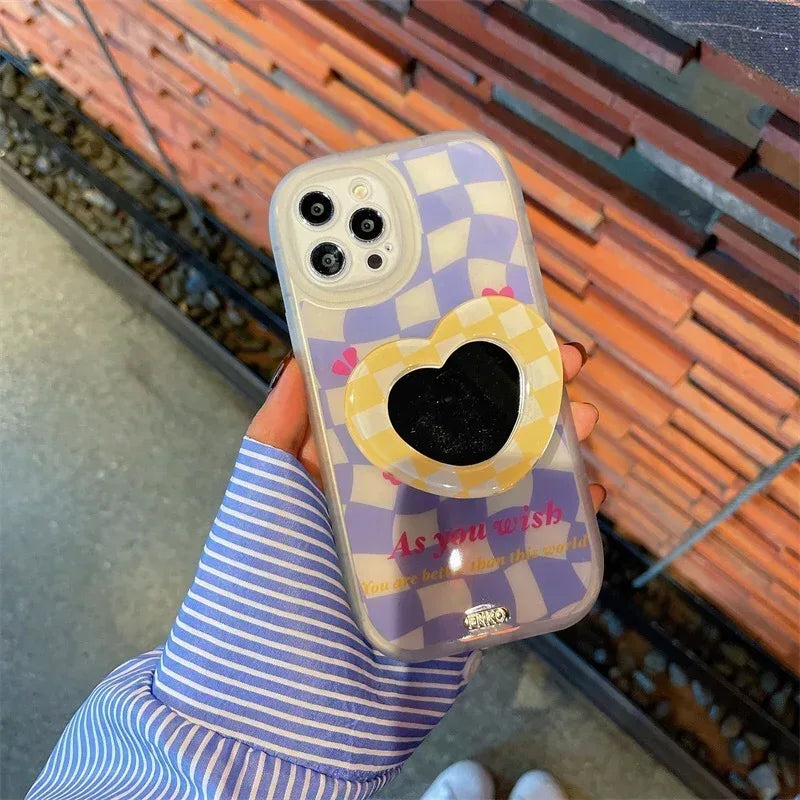 New Laser Lattice Mirror Bracket iPhone Case - Viexta