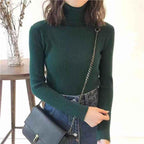 Women's Solid Color Turtleneck Sweater - Viexta