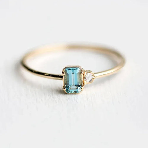 18k gold plated turquoise ring - Viexta