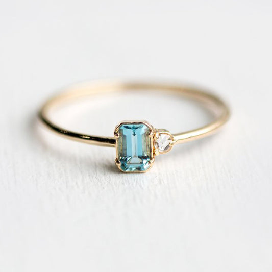 18k gold plated turquoise ring