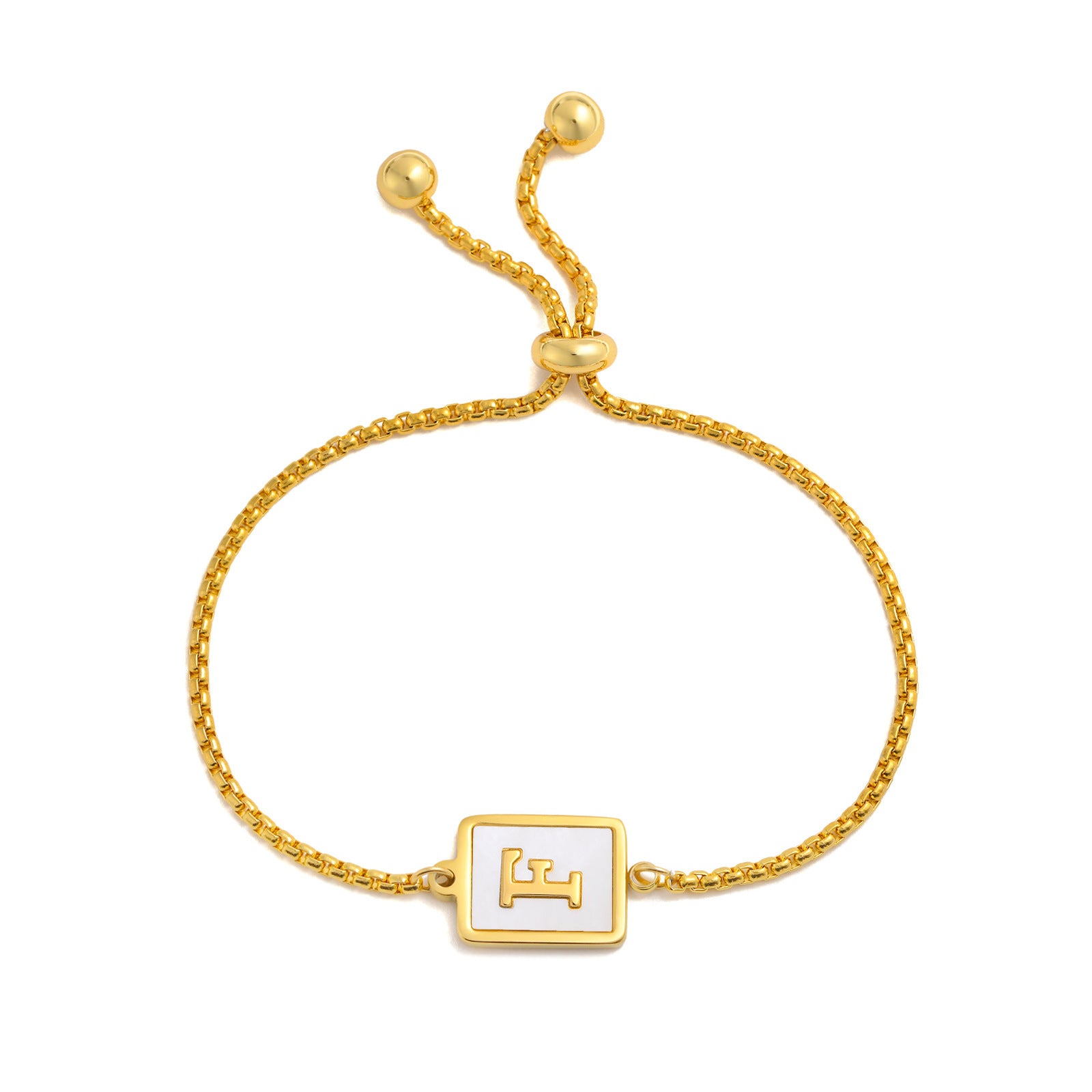 stainless-steel-english-letter-square-gold-bracelet
