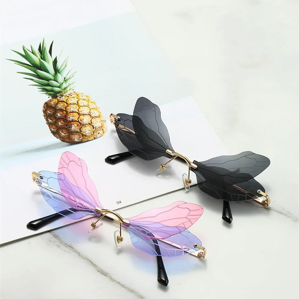 Dragonfly Wings Frameless Sunglasses - Viexta
