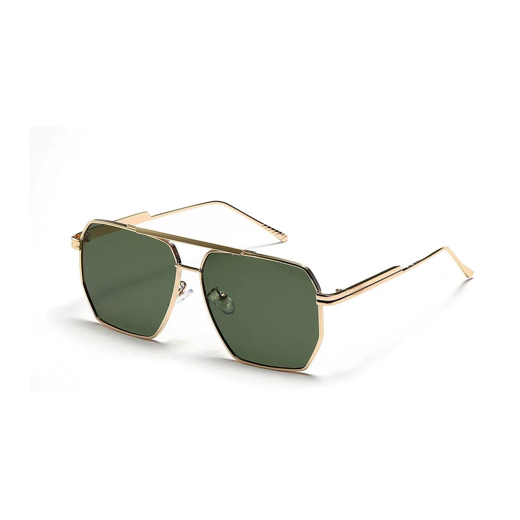 Retro Double Beam Large Frame Sunglasses - Viexta