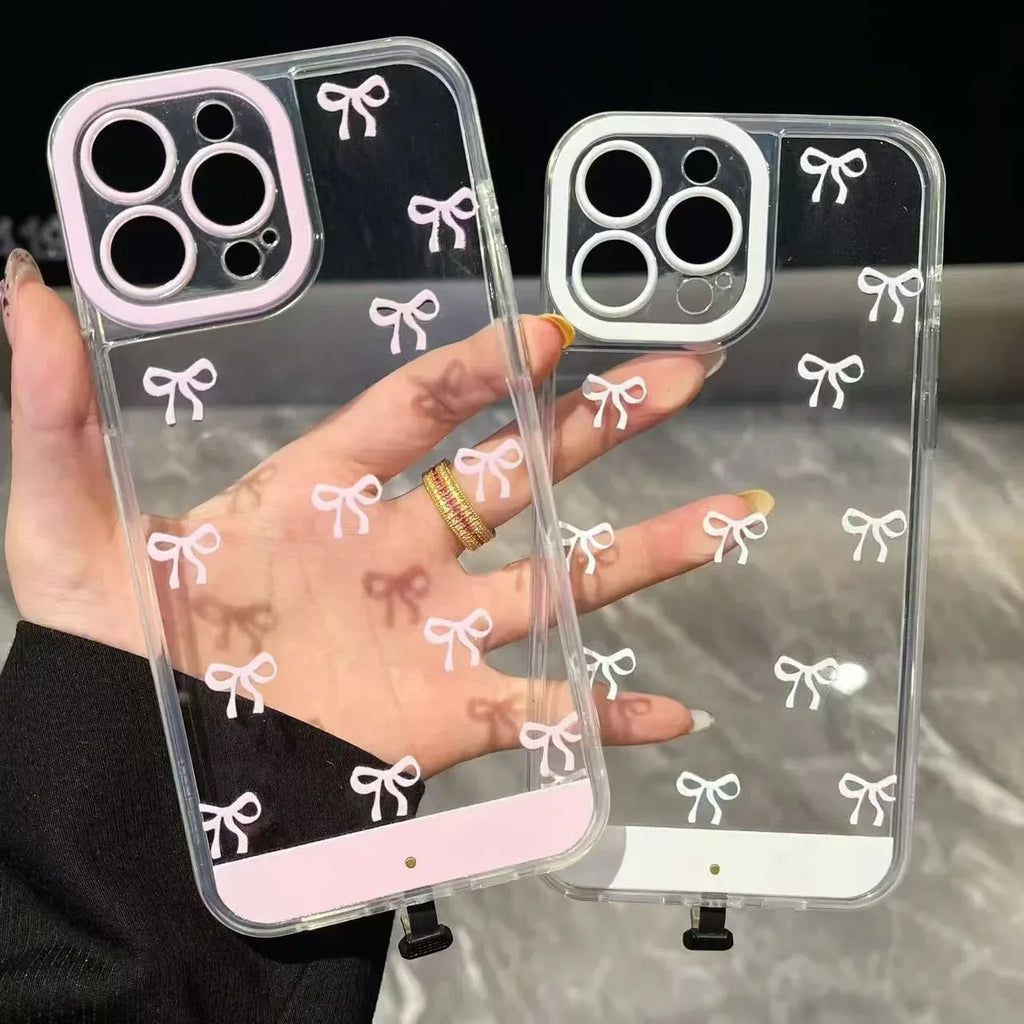 Pink And White Bowknot iPhone Case - Viexta