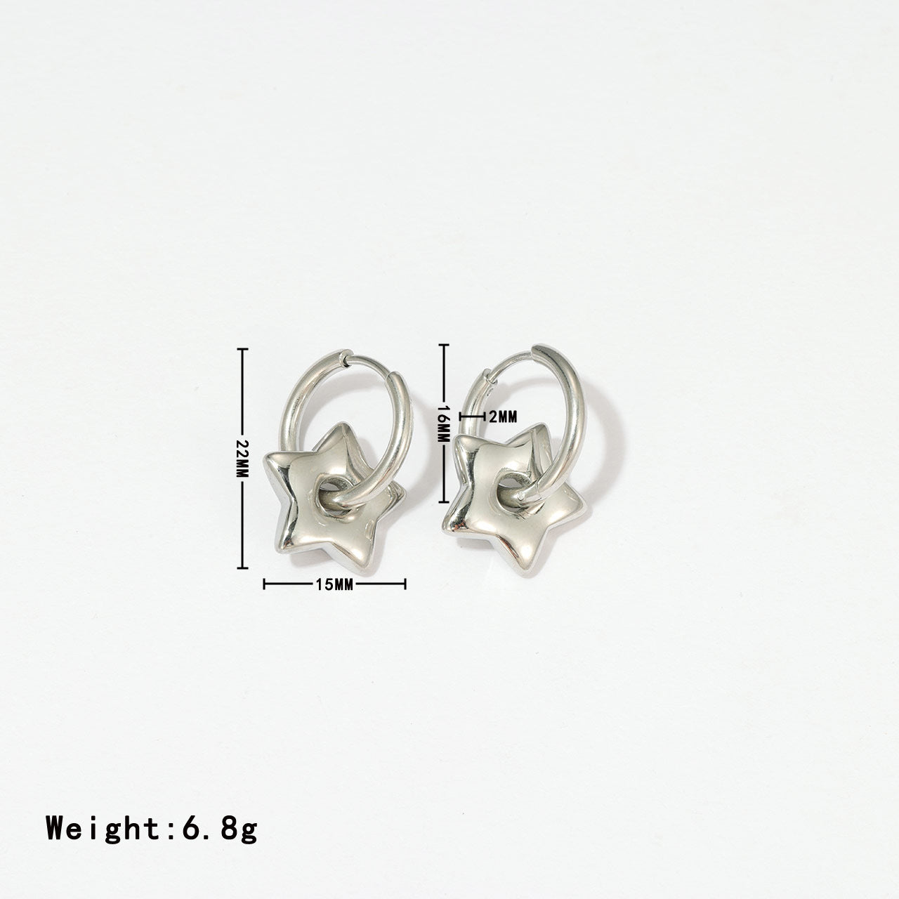 itanium-steel-star-earrings