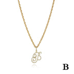 26 Letter Zircon 18k Gold Necklace