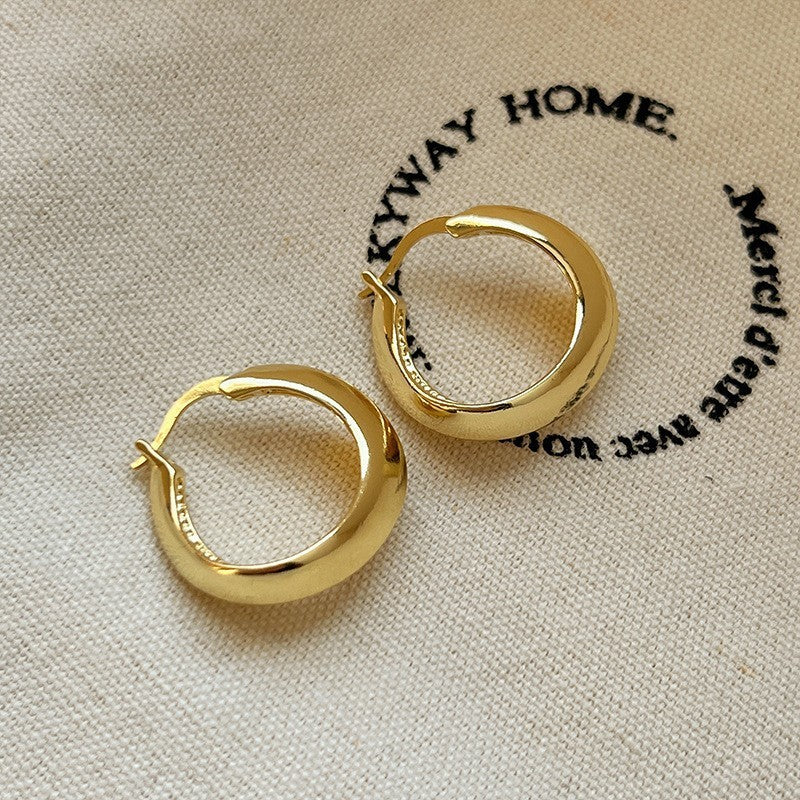 Retro Hong Kong Golden Versatile Earrings