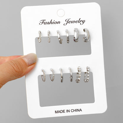 6pairs Exaggerated Earrings