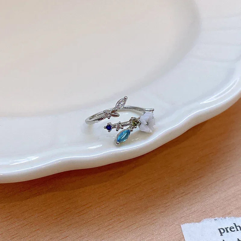 Micro Set Crystal Zircon Pearl Ring - Viexta