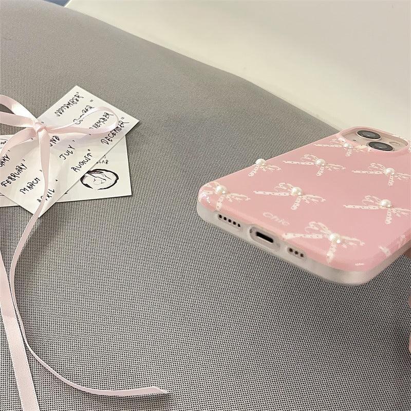 Girl Pearl Bow Stereo iPhone Case - Viexta