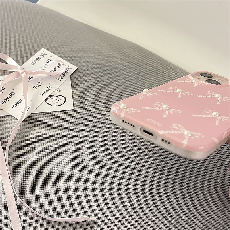 Girl Pearl Bow Stereo iPhone Case