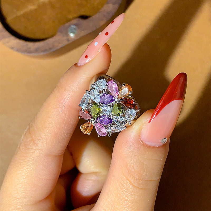Colorful Zircon Ring