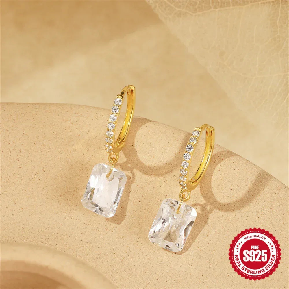 s925-sterling-silver-classic-diamond-eardrop-earring - Viexta