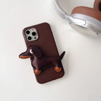 three-dimensional-leather-sausage-dog-iphone-case - Viexta
