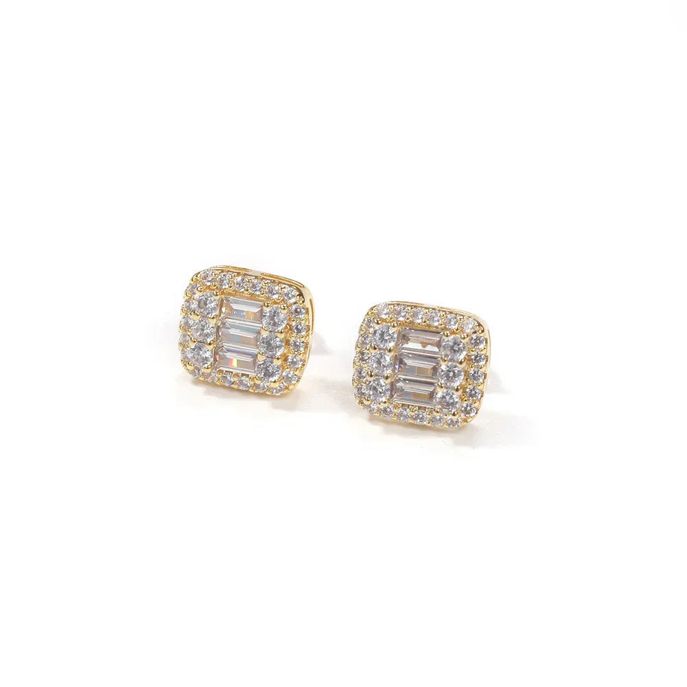 zircon-gold-plated-stud-earring - Viexta