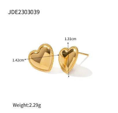 Ruth Heart Stainless Steel Earrings - Viexta