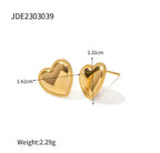 Ruth Heart Stainless Steel Earrings - Viexta